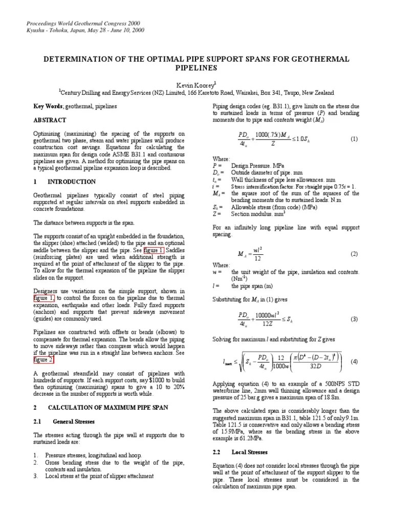 Pipe Support Spans Bending Pipe (Fluid Conveyance)