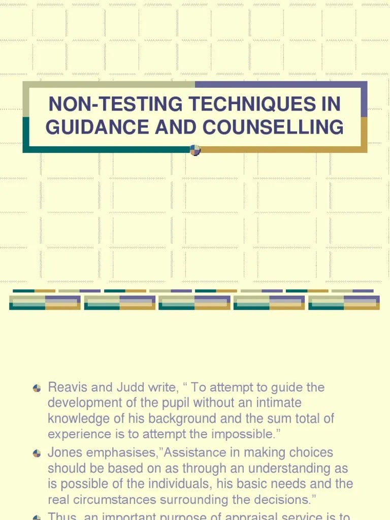 Nontesting Techniques in Guidance and Counselling Interview