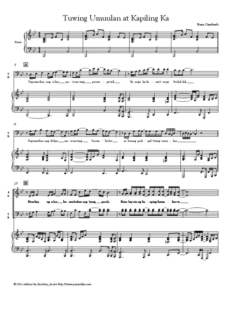 Ryan Cayabyab Tuwing Umuulan SheetMusicCC Leisure