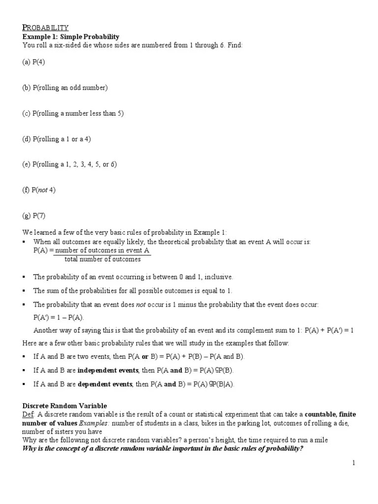 Algebra 2 Probability Probability Theory Probability Distribution