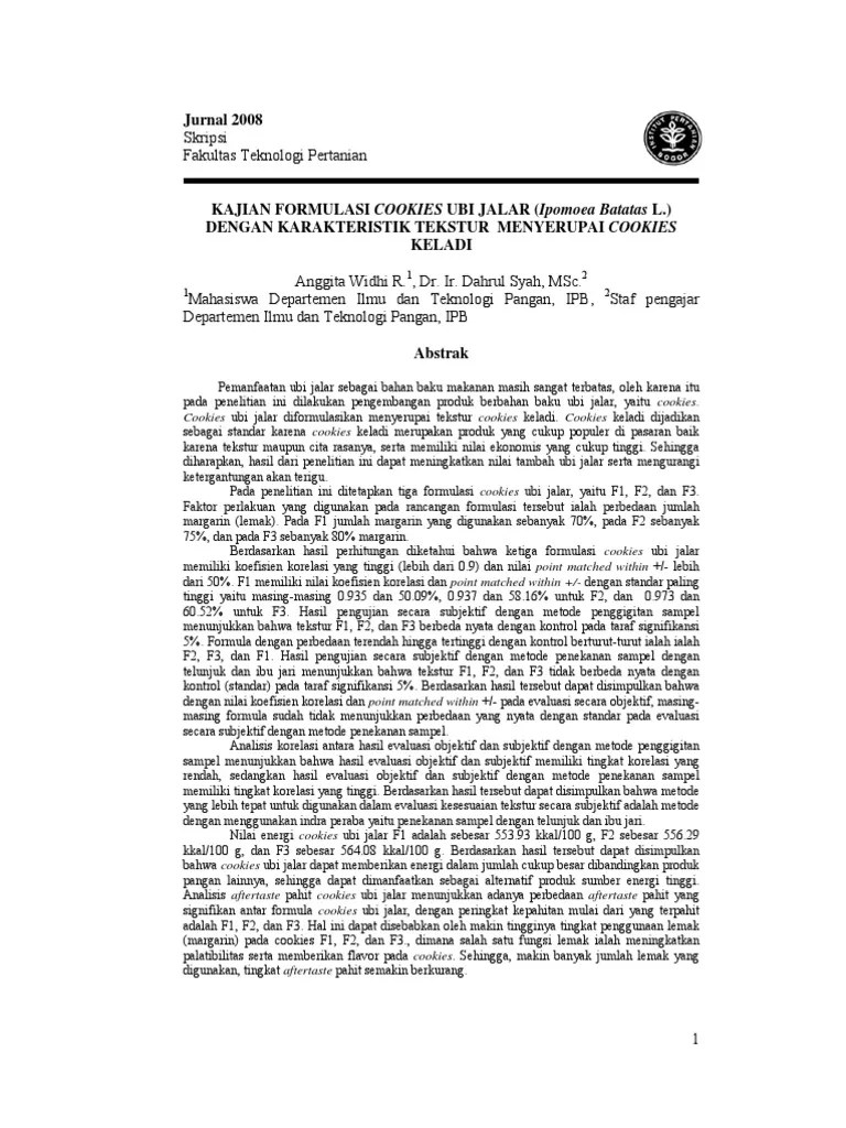 Skripsi Ipb Teknologi Pangan Ide Judul Skripsi Universitas