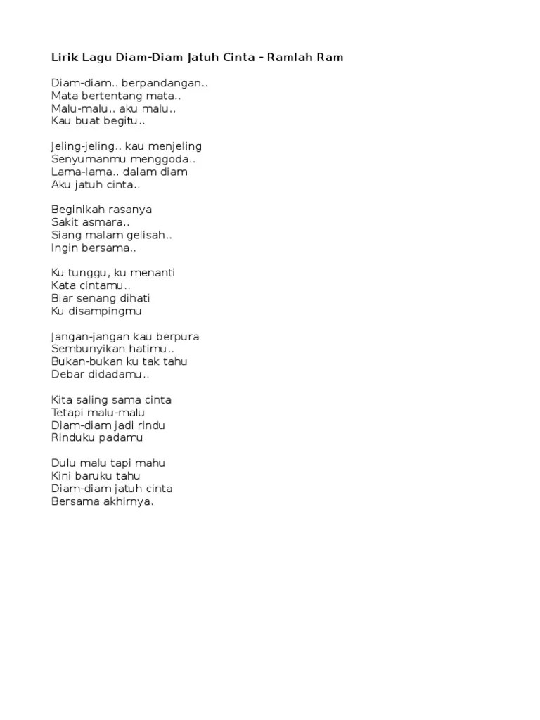 Mencintai Dalam Diam Lirik Lagu