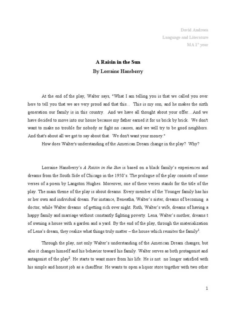 A Raisin in The Sun PDF