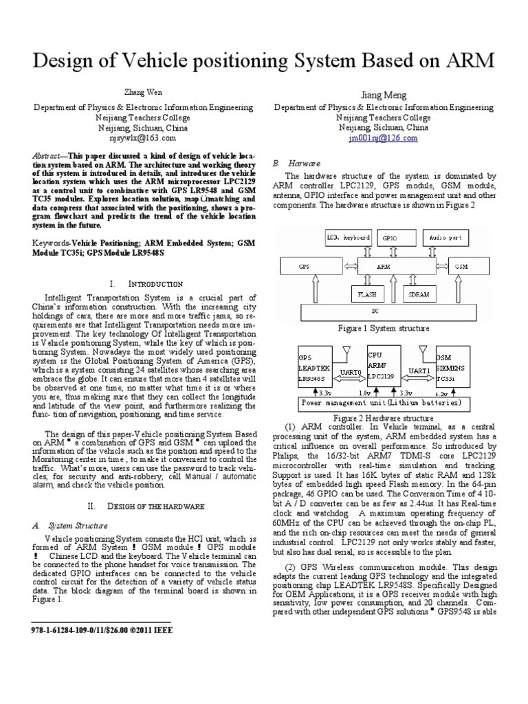 Design of Vehicle Positioning System Based On ARM B. Harware PDF