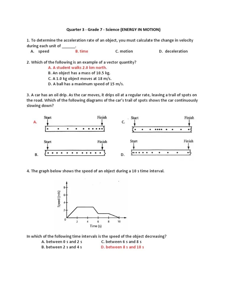 Grade 7 Sample Test Items Grade 7 Science 3rd Quarter 25cnj75 Waves