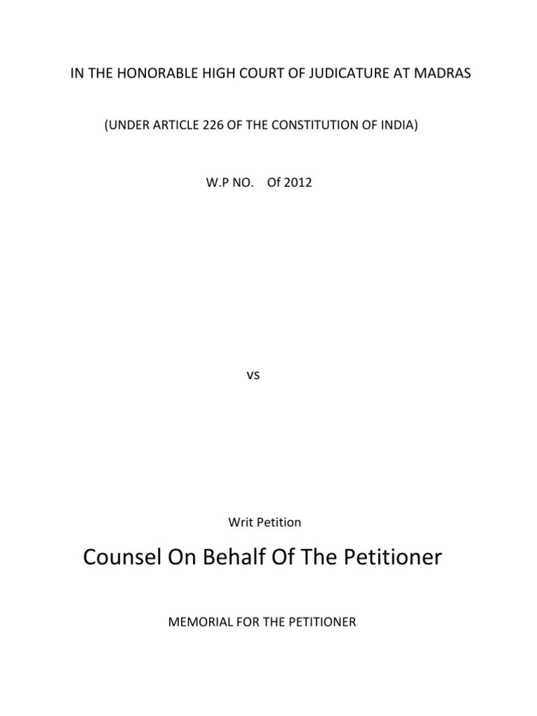 Moot Court Sample Memorial Freedom Of Speech United States House Of