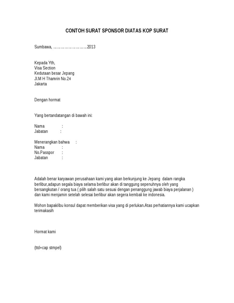 Contoh Surat Kuasa Pengurusan Visa Jepang