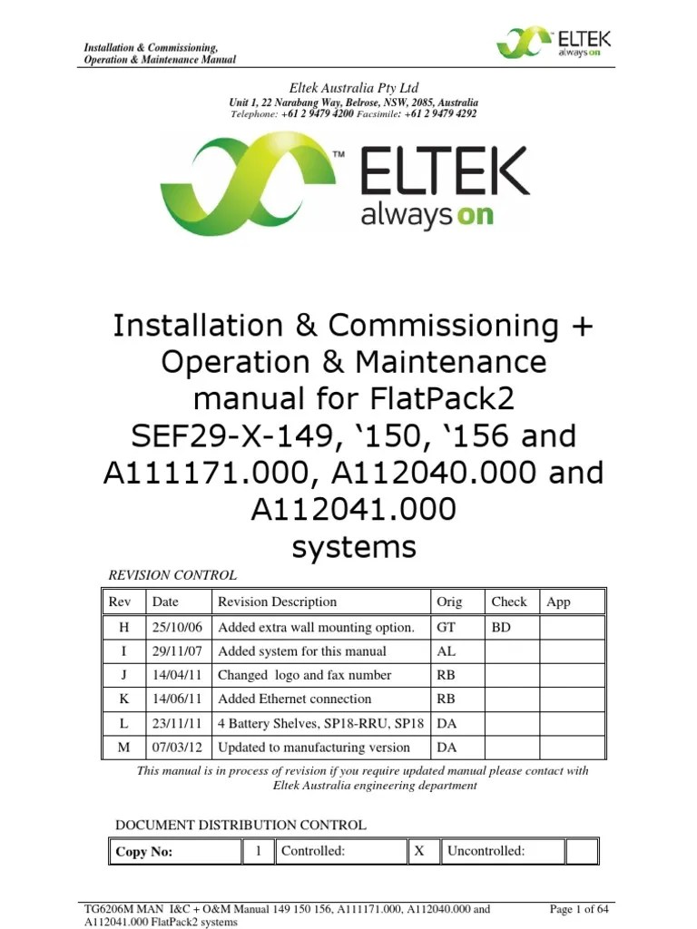 Eltek Flatpack 2 User Manual Electrical Connector Rectifier