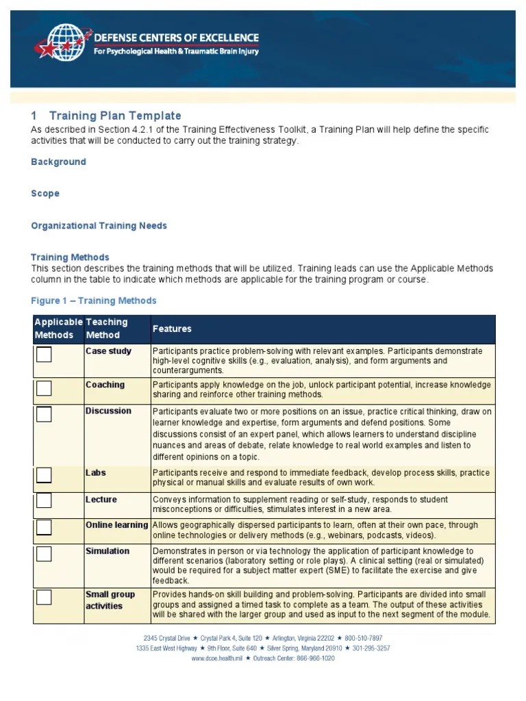 Training Plan Template