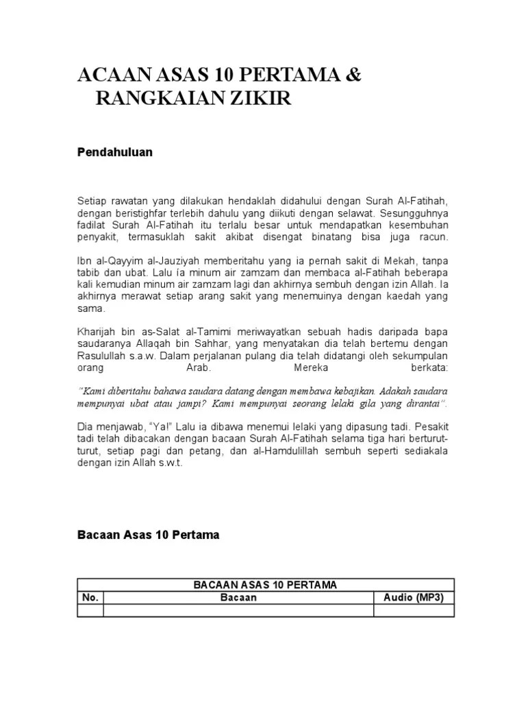 Bacaan Selawat Syifa Yang Betul