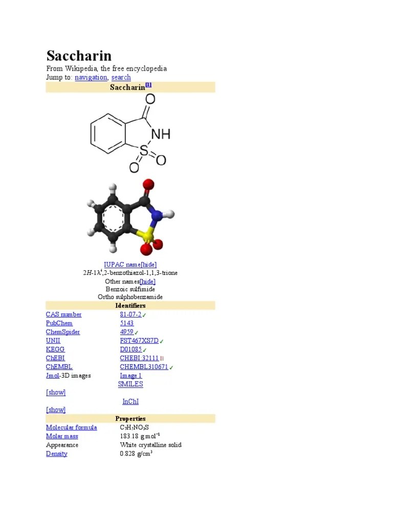 Saccharin Food And Drink Food & Wine