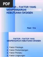 Faktor - Faktor Yang Mempengaruhi Kebutuhan Oksigen 1 | PDF