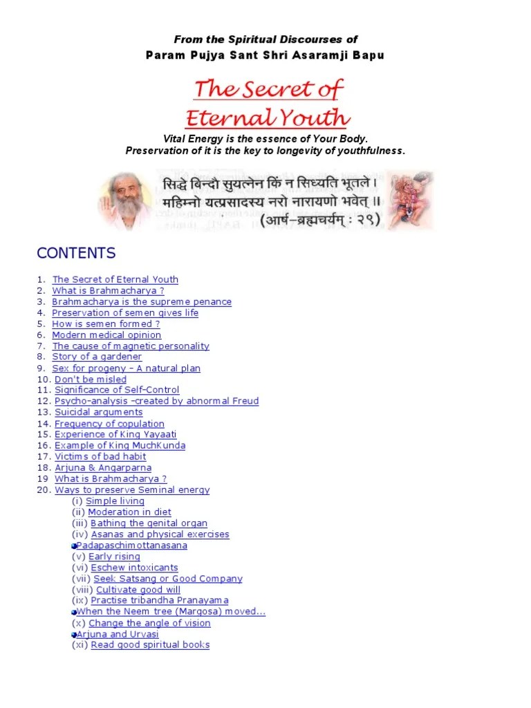 Secrets of Eternal Youth and Brahmacharya PDF Sigmund Freud Libido