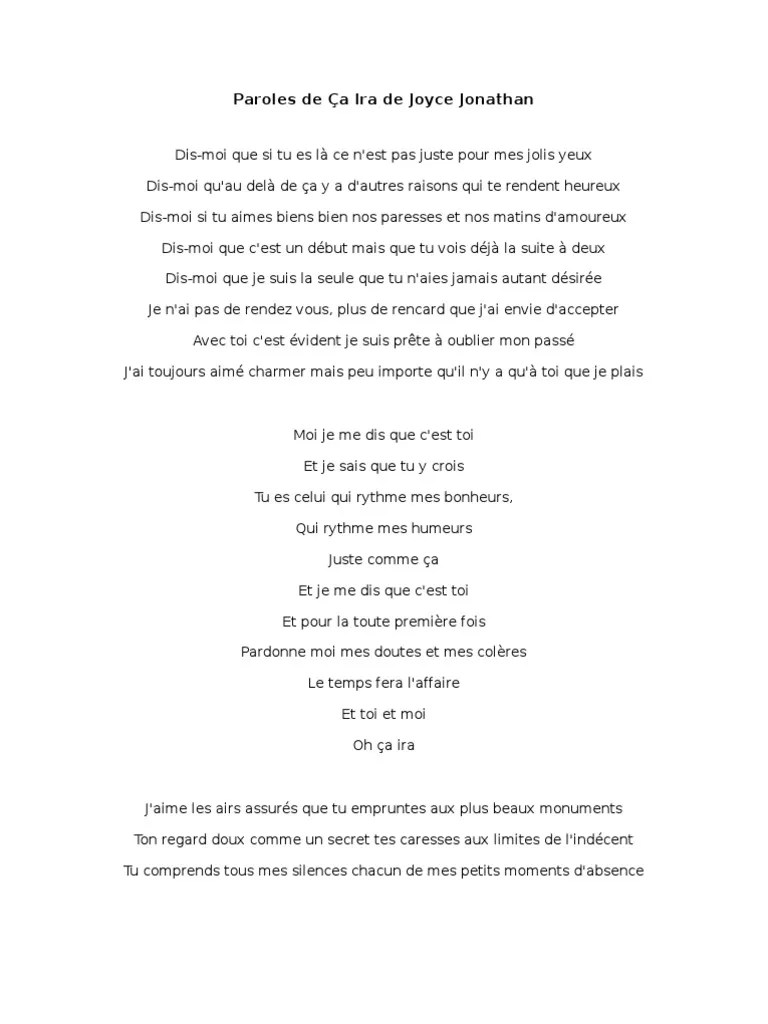 Ça Ira de Joyce Jonathan | PDF