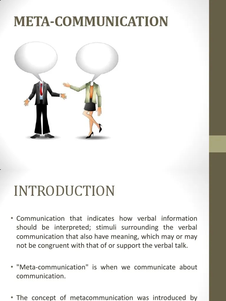 Meta Communication PDF Communication Cognition