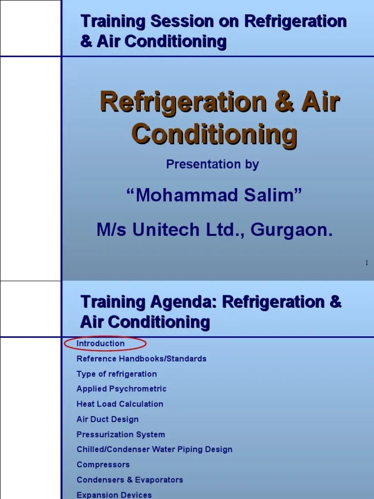 Refrigeration and air conditioning.ppt Air Conditioning Heat Exchanger