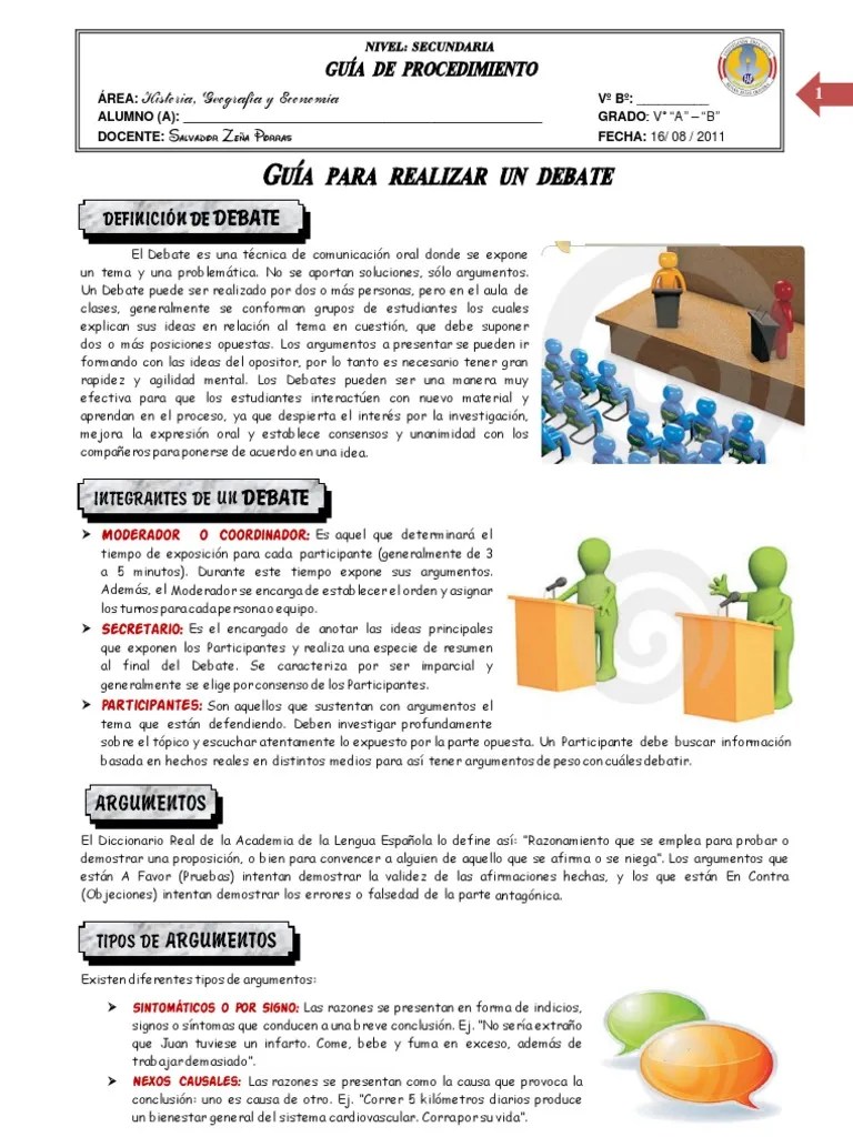 Guia de para Realizar Un Debate PDF