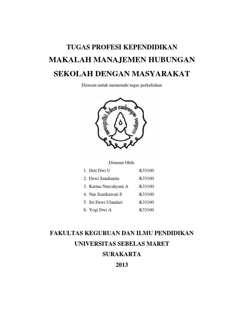 Manajemen Hubungan Sekolah Dengan Masyarakat