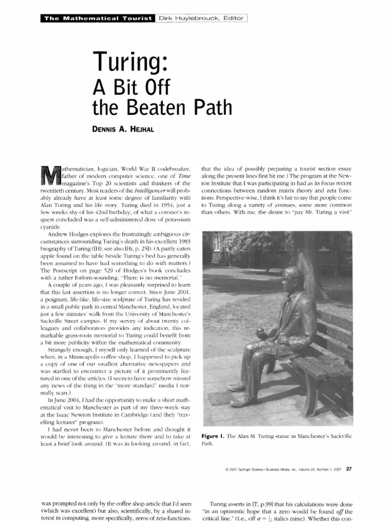 TuringA Bit Off the Beaten Path Alan Turing Logarithm