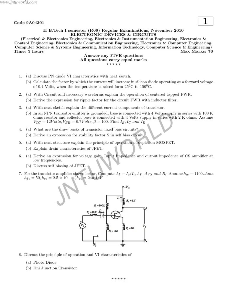 Electronic Devices & Circuits syllabus Transistor Field Effect
