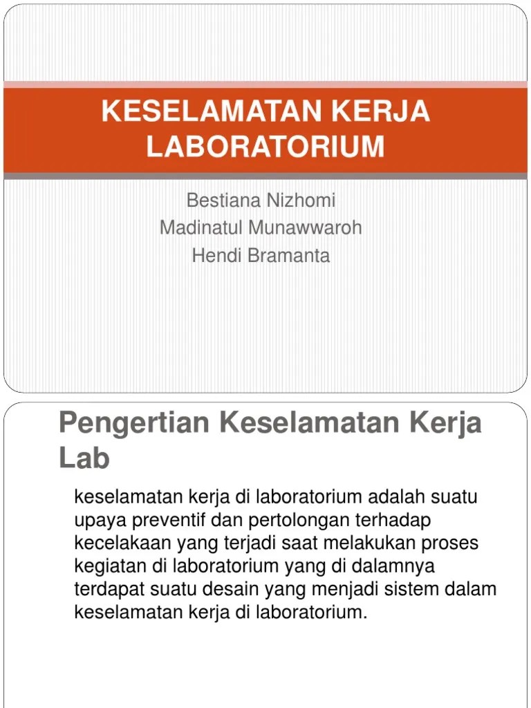 Keselamatan Kerja Laboratorium Ppt Klmpk 5