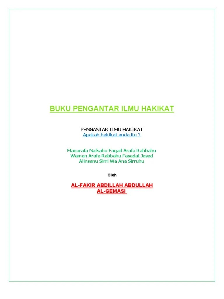 Buku Pengantar Ilmu Hakikat