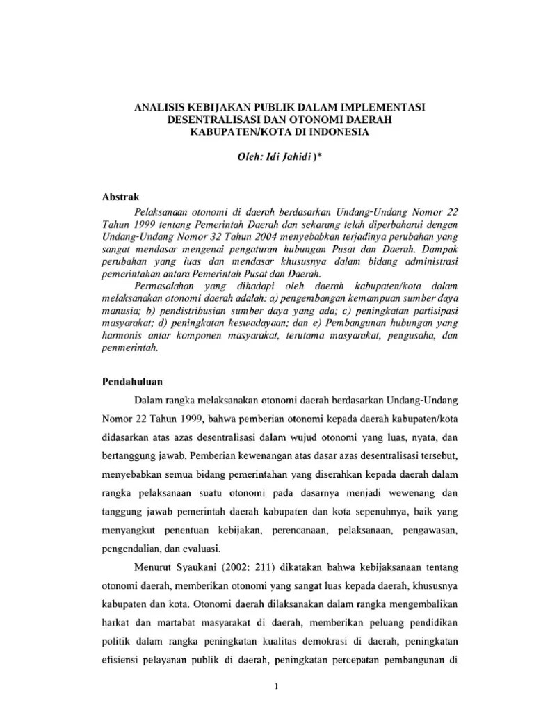Contoh Jurnal Online 1 Kebijakan Publik PDF