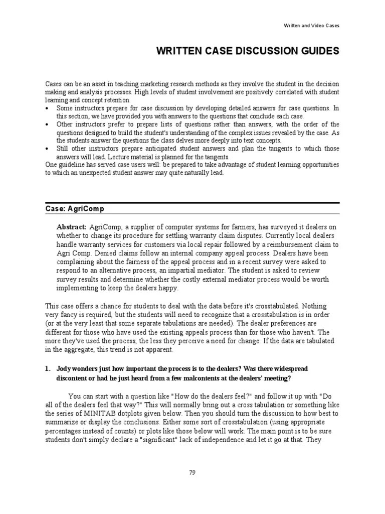 07 Written Case Discussion Guides PDF Survey Methodology Focus Group