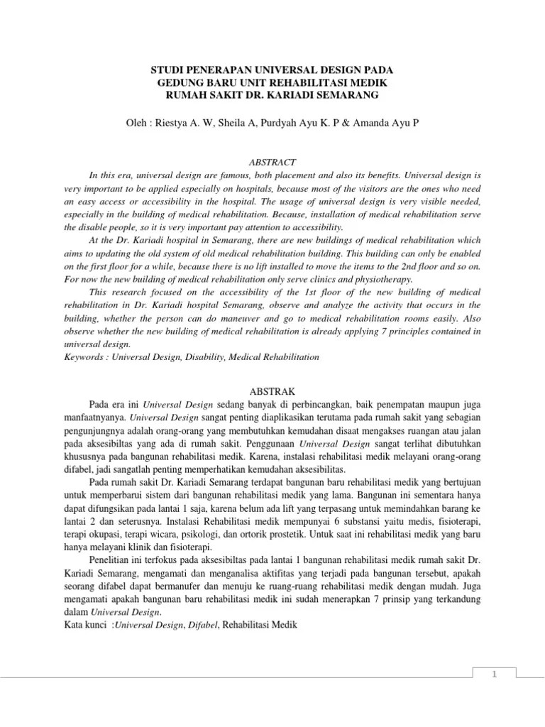 Jurnal Seminar Studi Penerapan Universal Design pada Gedung Baru Unit