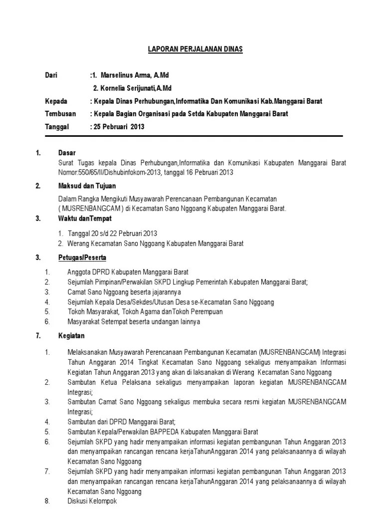 LAPORAN PERJALANAN DINAS