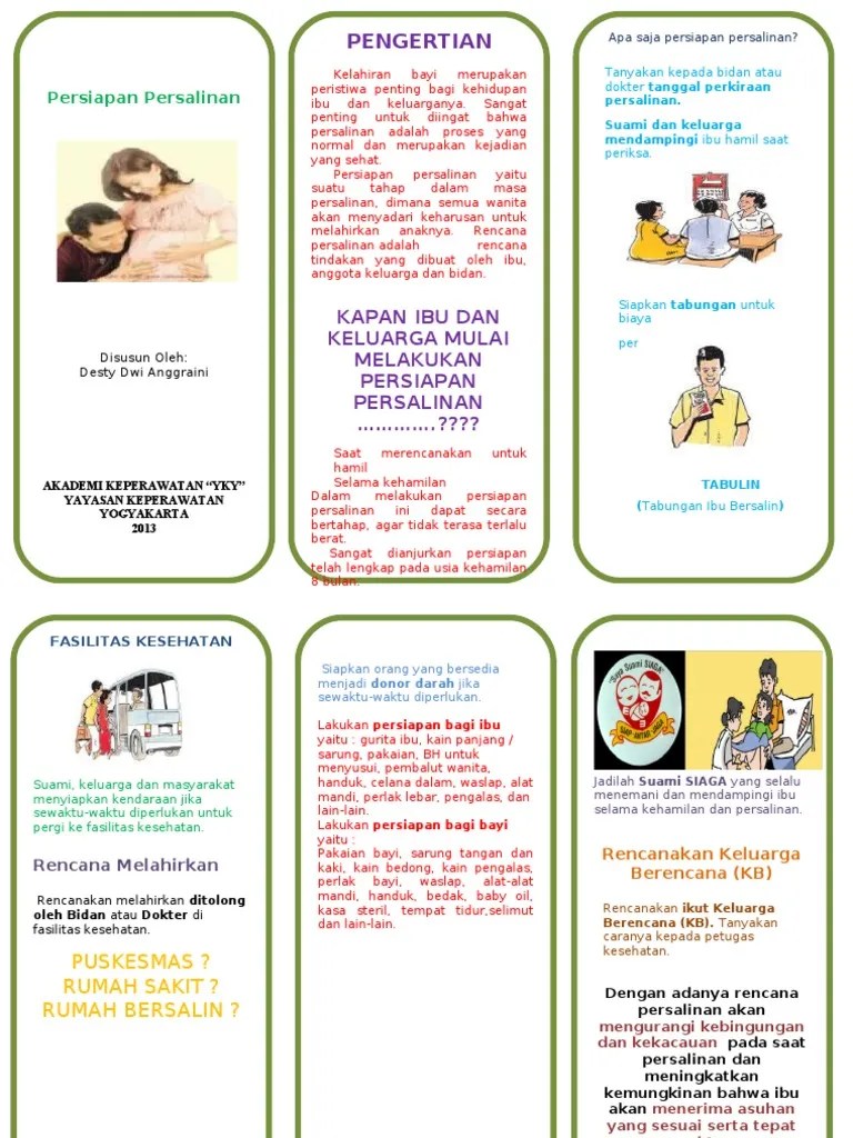 Leaflet Persiapan Persalinan