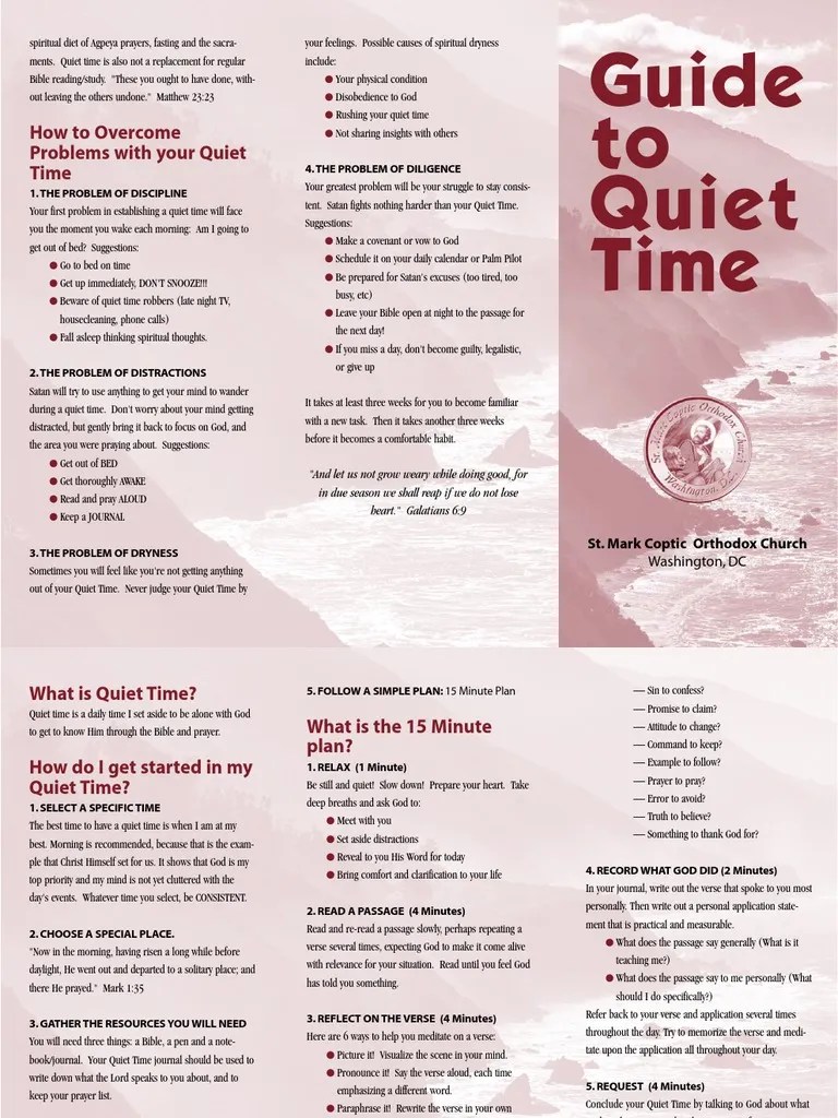 Guide To Quiet Time PDF Eastern Orthodox Church Prayer