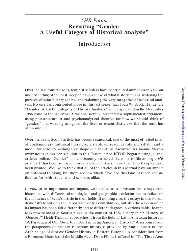The American Historical Review2008 Forum Revisiting Gender A