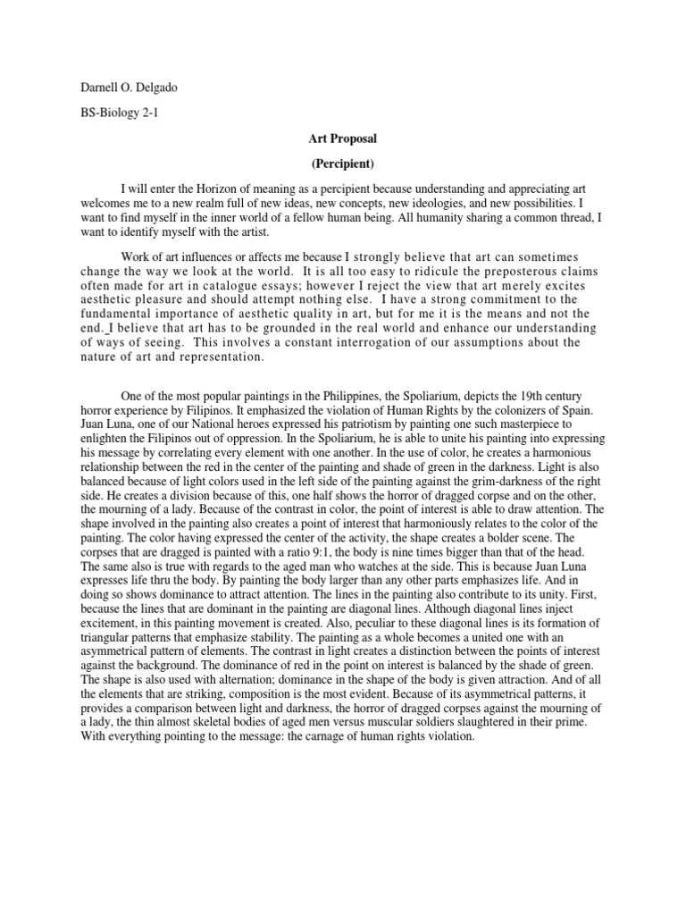 Art Proposal Paintings Aesthetics