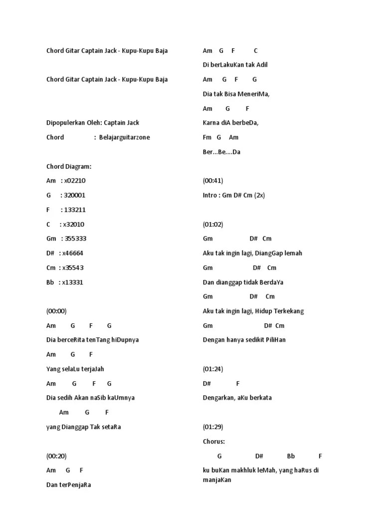 Chord Gitar Captain Jack