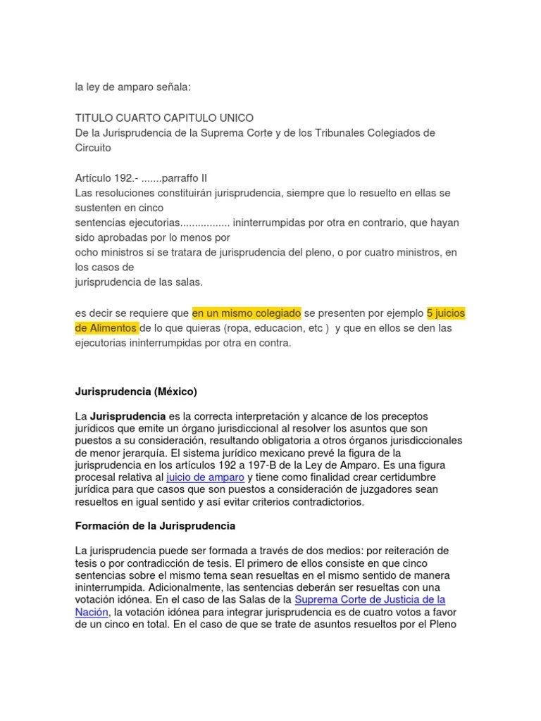 Ejemplo de Jurisprudencia