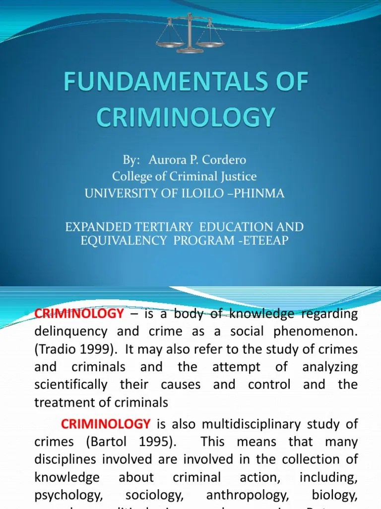 Fundamentals of Criminology Revised 20112012 Id Criminology