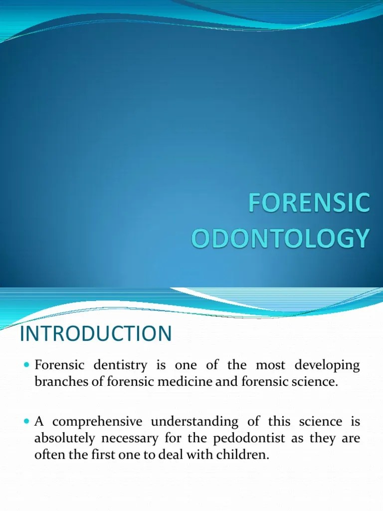 Forensic Odontology Tooth Dentistry