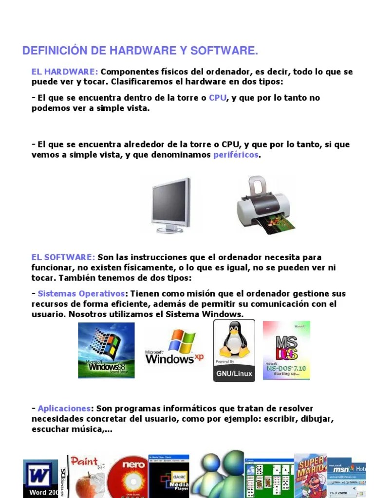 Triazs Hardware Y Software DefiniciÃ³n Y Tipos