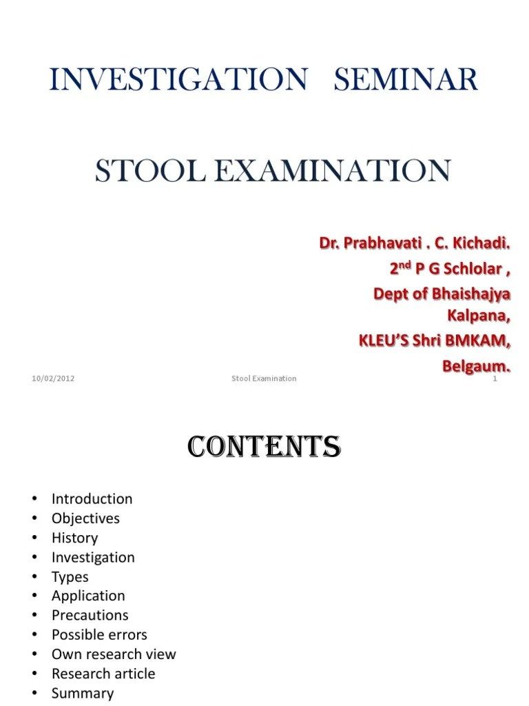 Stool Examination Heces humanas Digestión