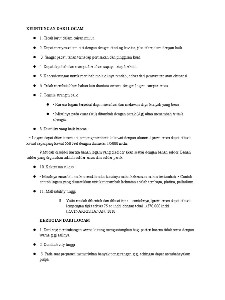 Keuntungan Dari Logam