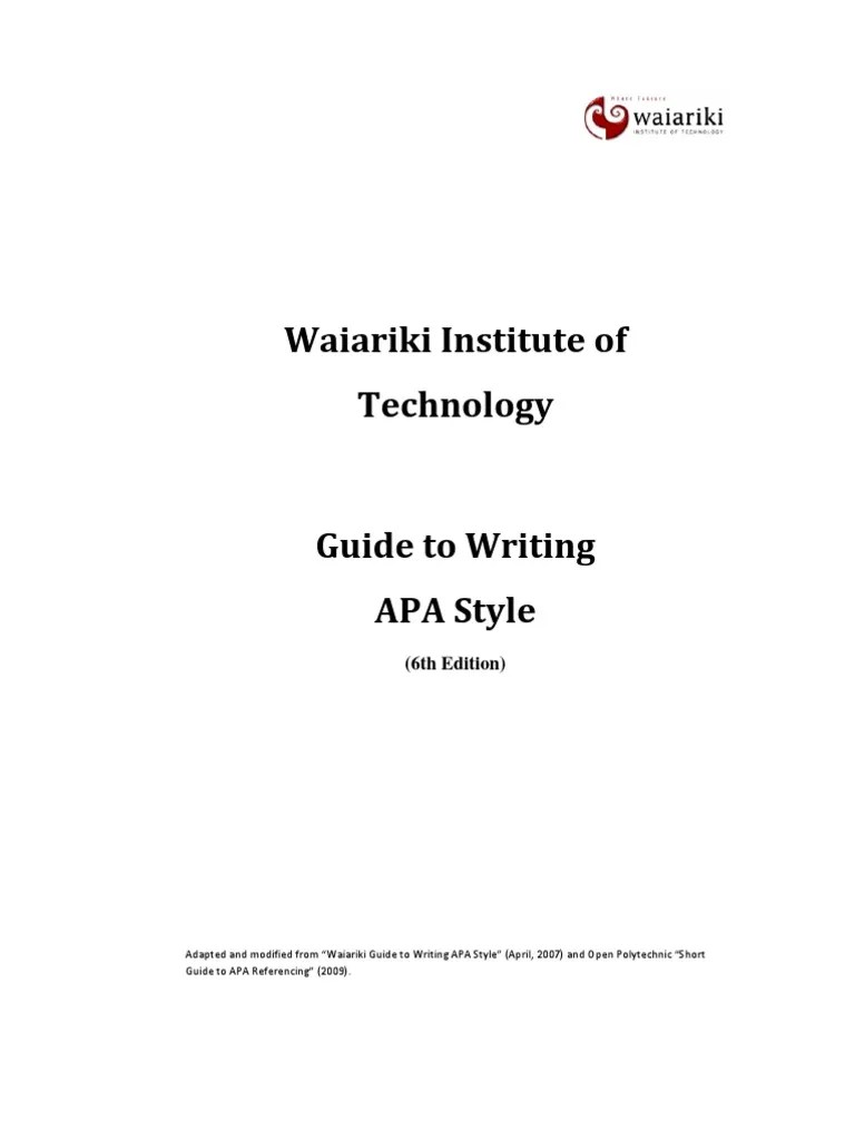 APA 6th Edition Citation Ellipsis