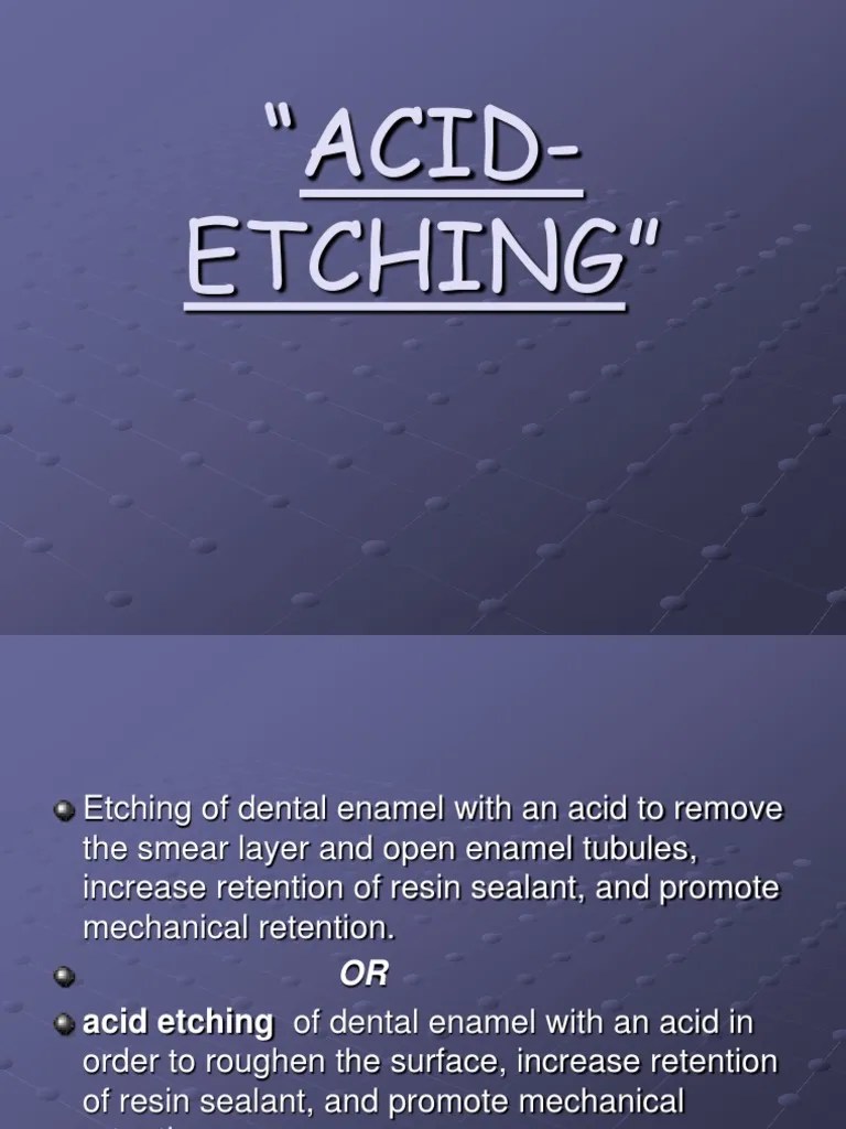 Acid Etching PDF Tooth Enamel Etching