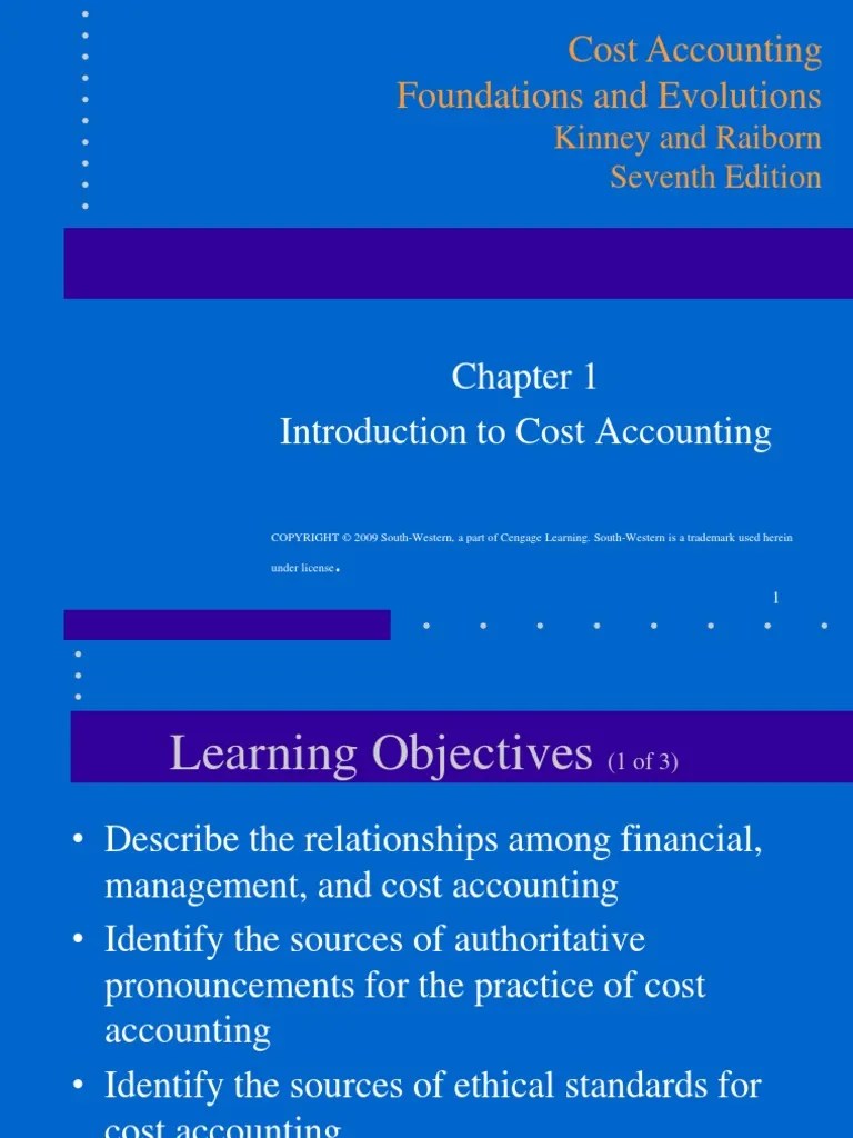 Chapter 1 Introduction To Cost Accounting PDF Accounting