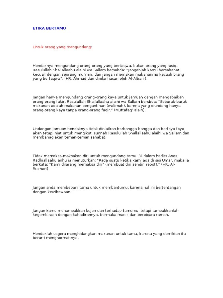 Etika Bertamu | PDF