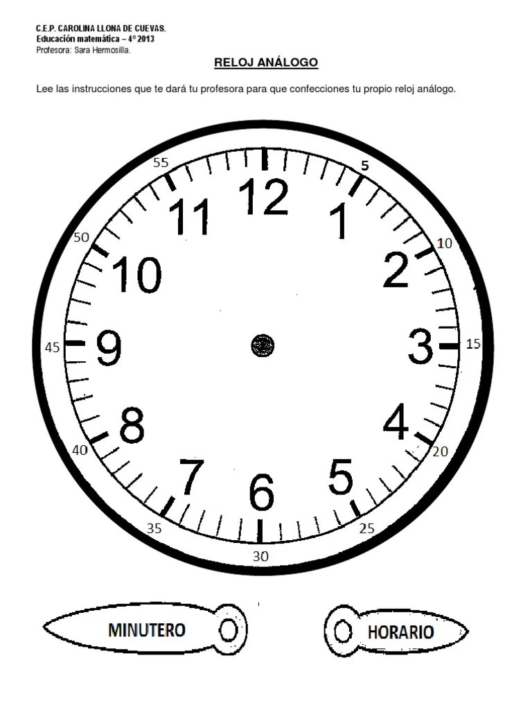 Reloj Analogo Para Armar