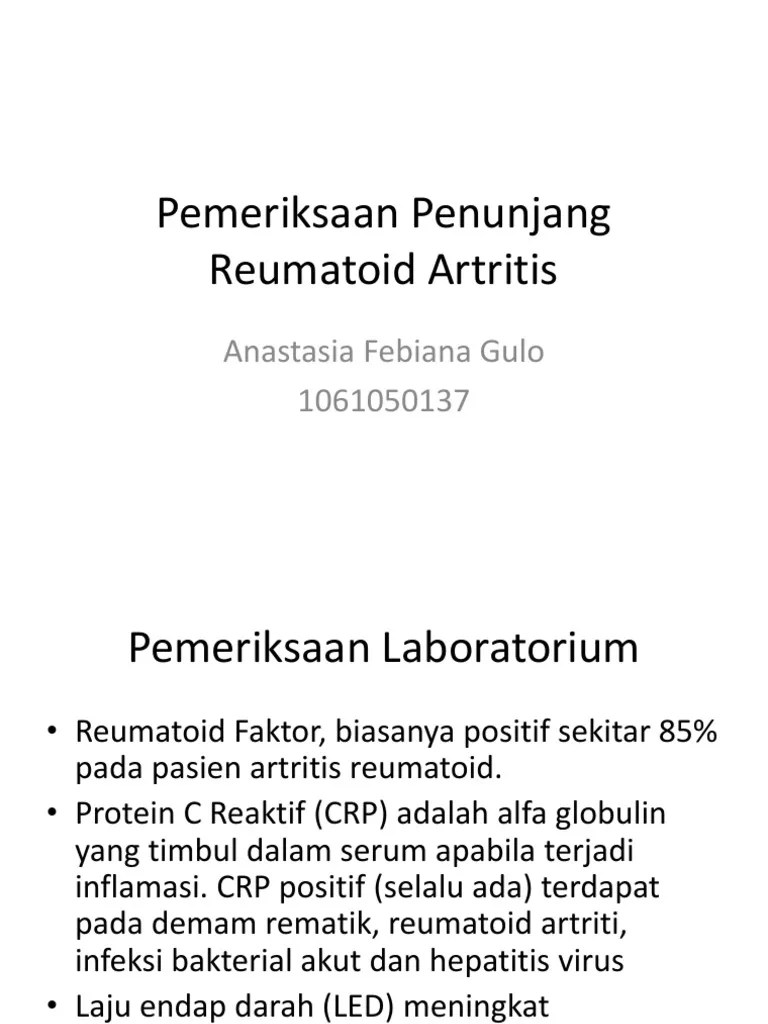 Pemeriksaan Penunjang rheumatoid arthritis