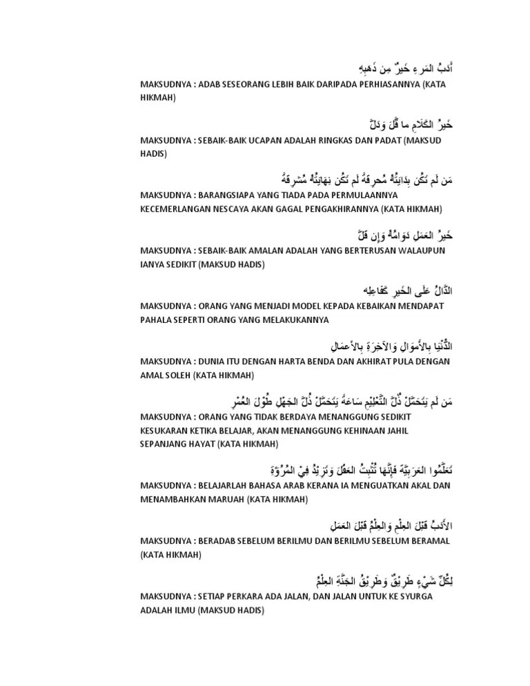 Kata-Kata Hikmah Bahasa Arab | PDF