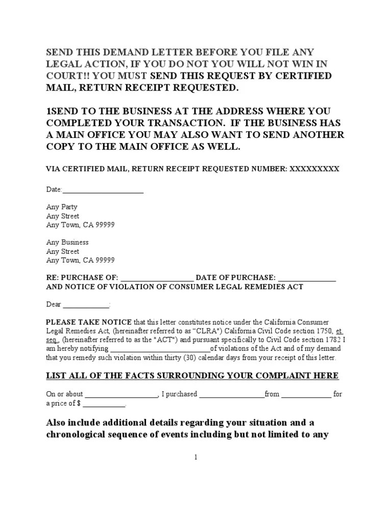 Demand Letter Template California For Your Needs Letter Template
