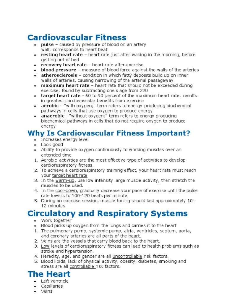 Cardiovascular Fitness PDF